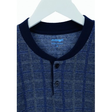 Pigiama da Uomo Invernale in Punto Milano con Motivo Scozzese. Disponibile in più Colori