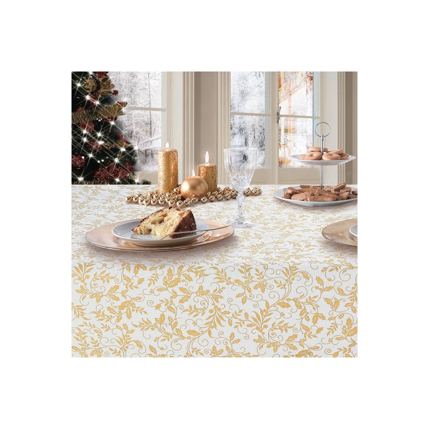 GOLD XMAS TOVAGLIA RETTANGOLARE 150X180 GOLD XMAS TOVAGLIA RETTANGOLARE 150X180