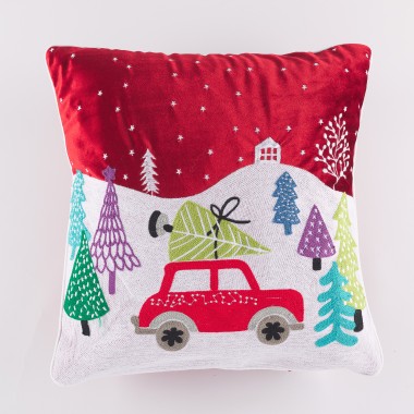 CUSCINO ARREDO 42X42 XMAS CAR