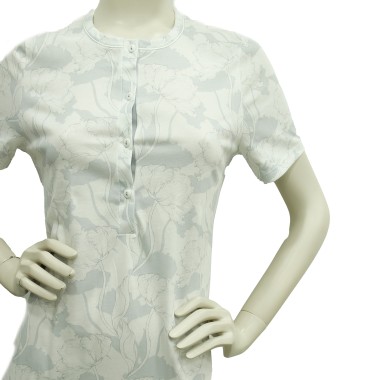 Camicia da Notte Mezza Manica in Cotone con Soffietto. Disponibile Fino alla Taglia 60