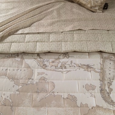 GEO SAFARI COPRILETTO TRAPUNTATO IN RASO DI COTONE 1A CLASSE HOME COLLECTION