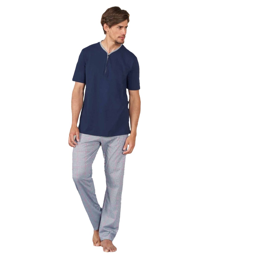 Pigiama Estivo da Uomo con Maglia a Mezza Manica e Pantalone Lungo Pigiama Estivo da Uomo con Maglia a Mezza Manica e Pantalone Lungo