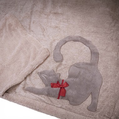 Micio, Plaid Morbidotto con Borsa in Feltro