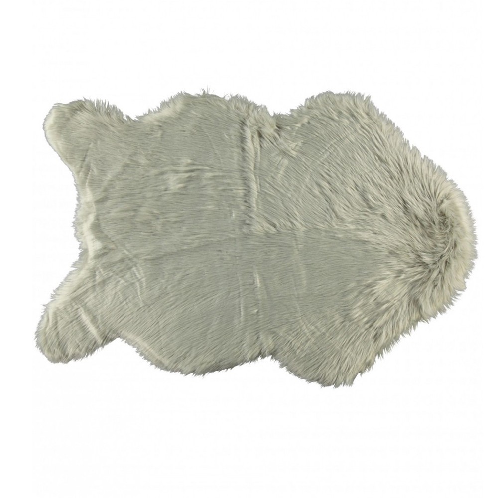 Eskimo Tappeto Sagomato in Pelliccia Sintetica 60x90 cm, Colore Grigio Eskimo Tappeto Sagomato in Pelliccia Sintetica 60x90 cm, Colore Grigio