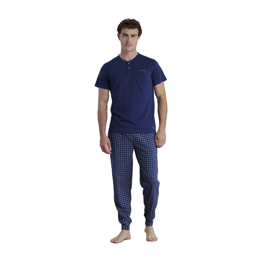 Pigiama uomo 3056 tris p.l. con polsini Pigiama uomo 3056 tris p.l. con polsini