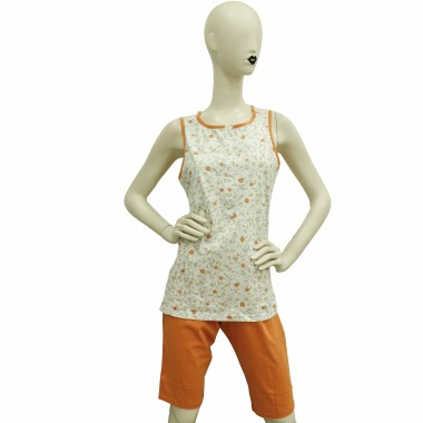 Pigiama da Donna Estivo con Bermuda e Canotta a Spalla Larga. Disponibile Fino alla Taglia 60