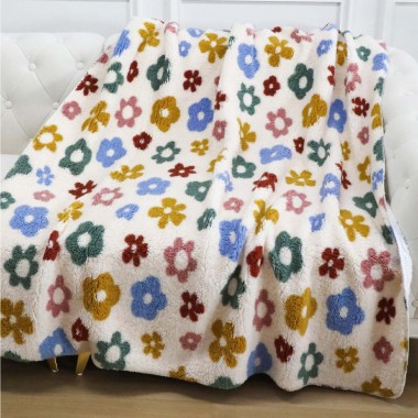 Blumen luxury plaid in sherpa 160x210