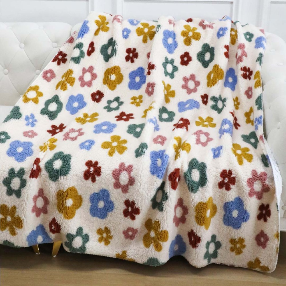 Blumen luxury plaid in sherpa 160x210