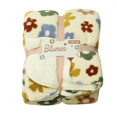 Blumen luxury plaid in sherpa 160x210