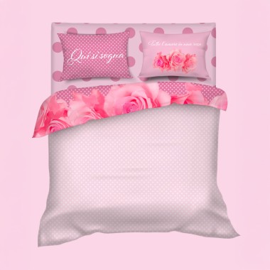 Roses  completo raso cotone...