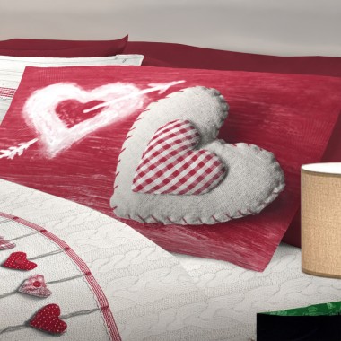Cuori  completo letto cotone
