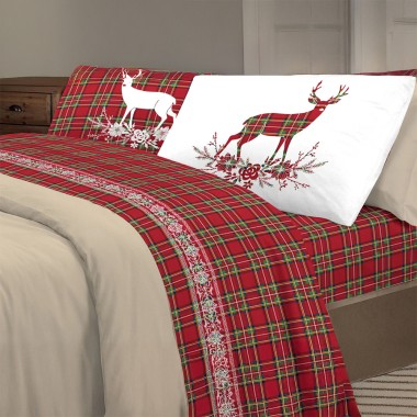 Tartan cervo completo letto cotone