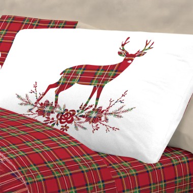 Tartan Cervo parure cotone copripiumino