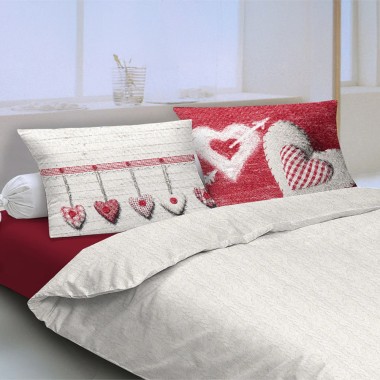 Cuore parure cotone copripiumino 2 p