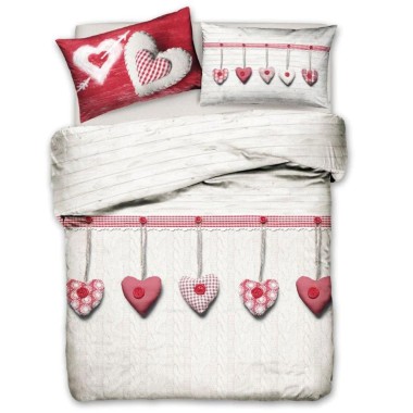 Cuore parure cotone copripiumino 2 p