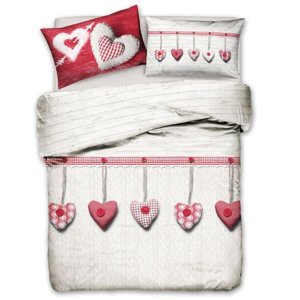 Cuore parure cotone copripiumino 2 p