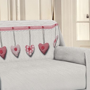 Cuore telo arredo 2p. cotone 250x290