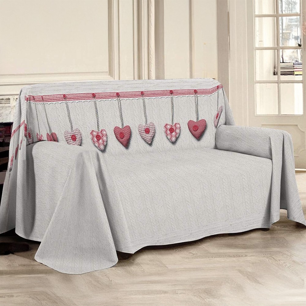 Cuore telo arredo 2p. cotone 250x290
