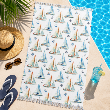 Regata Telo Mare Double-Face in Microspugna con Frange